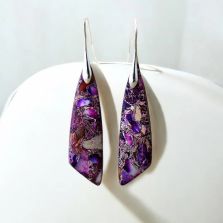 Purple Jasper Hook Earrings