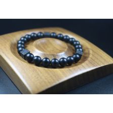 Matte Black Onyx with Cube Lava Balance Bracelet,Healing Bracelet-8mm beads,Mens Bracelet,Womens Bracelet,Stretch Bracelet,Gemstone Bracelet