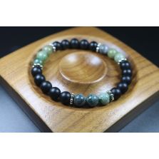 Matte Black Onyx and indian agate Bracelet - Bracelet - Men Jewelry - Stretch Bracelet - Men Bead Bracelet - Heal Bracelet - 8mm beads
