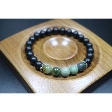 Strength Matte Black Onyx and indian agate Bracelet - Man Jewelry - Stretch Bracelet - Men Bead Bracelet - Heal Bracelet - 8mm beads
