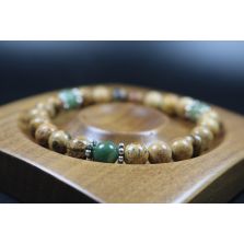 Sand Jasper with Jade Bracelet - Mala Bracelet - Jewelry - Stretch Bracelet - Meditation Bracelet - Yoga Bracelet - Heal Bracelet-8mm