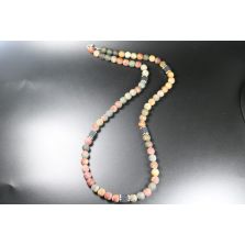 Matte Picasso with Cube Lava Balance Necklace, Mens Necklace, Womens Necklace, Stretch Necklace, Gemstone Necklace, Healing Necklace