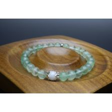 Green Fluorite &amp; Moonstone Bracelet (6mm Beads)/Genius Stone, Students, Concentration, Study, Balancing, Calming