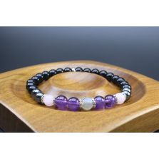 Empath Protection Bracelet with Black Tourmaline, Hematite, Rose Quartz, Amethyst &amp; Labradorite (6mm Beads)