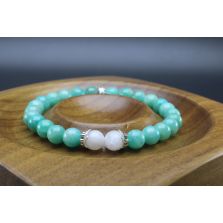 Amazonite &amp; Moonstone Bracelet (6mm Beads)/Soothing, Positive Energy, Anxiety