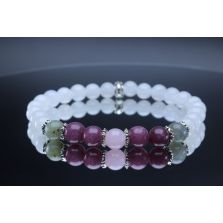 Moonstone, Labradorite, Lepidolite &amp; Rose Quartz Bracelet (6mm Beads)