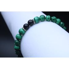 Malachite &amp; Black Tourmaline Bracelet (6mm Beads)/Protection, Positive Energy, Strength