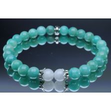 Amazonite & Moonstone Bracelet (6mm Beads)/Soothing, Positive Energy, Anxiety