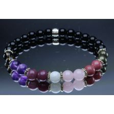 Ultimate Grief/Loss Support Bracelet,Rose Quartz,Amethyst,Black Onyx,Rhodonite,Pyrite,Moonstone,Lepidolite,Smoky Quartz (6mm Beads)