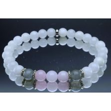 Moonstone, Labradorite & Rose Quartz Bracelet (6mm Beads)/Hormone Balance, Calming, Spiritual, New Beginnings, Positive Energy, Protection
