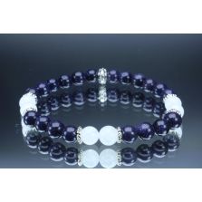 Blue Goldstone & Moonstone Bracelet (6mm Beads)
