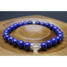 Lapis Lazuli &amp; Crystal Quartz Bracelet (6mm Beads)
