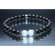 Arfvedsonite & Selenite Bracelet (6mm Beads)/Manifestation, Control, Positive Energy, Spiritual, Hope, Reassurance