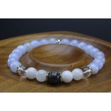 Blue Lace Agate, Clear Quartz, Moonstone &amp; Labradorite Bracelet (6mm Beads)/Depression, Anxiety, Protection, Empath, Positive Energy