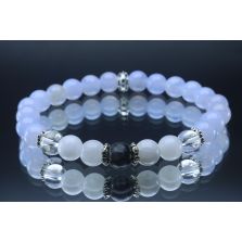 Blue Lace Agate, Clear Quartz, Moonstone & Labradorite Bracelet (6mm Beads)/Depression, Anxiety, Protection, Empath, Positive Energy