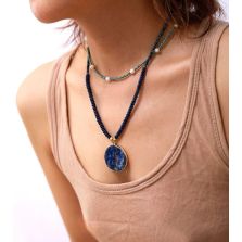 Calming Lapis Lazuli Beaded Necklace