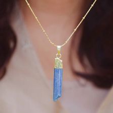 Blue Topaz Raw Stone Necklace