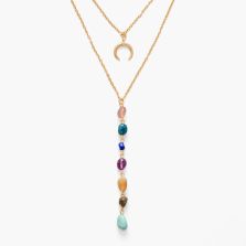 Rain 7 Chakra Heart Gold Chain Necklace