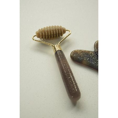 Natural Agate Spiked Facial Roller | Textured Anti-Aging & Detoxifying Massager