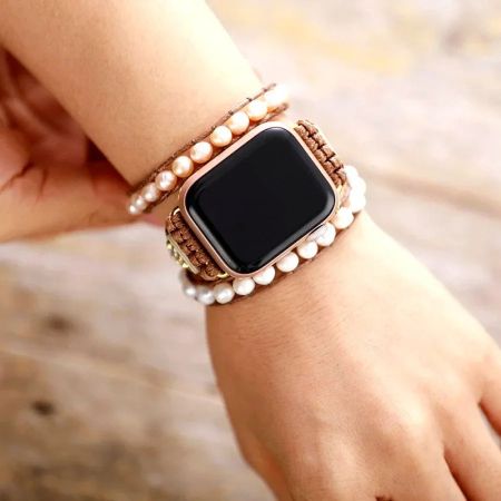 Handmade with Natural Freshwater Pearl Apple Watch Band