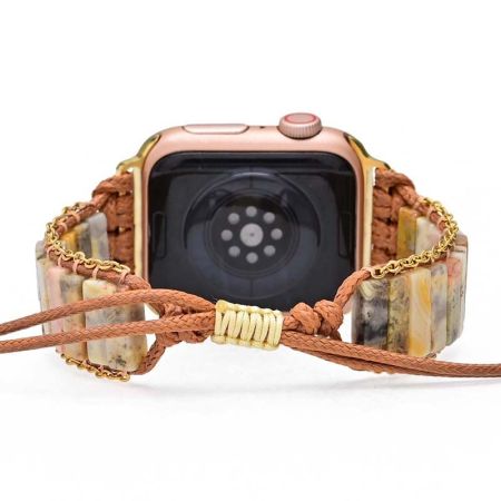 Handwoven Natural Stone Agate Apple Watch Band Bracelet
