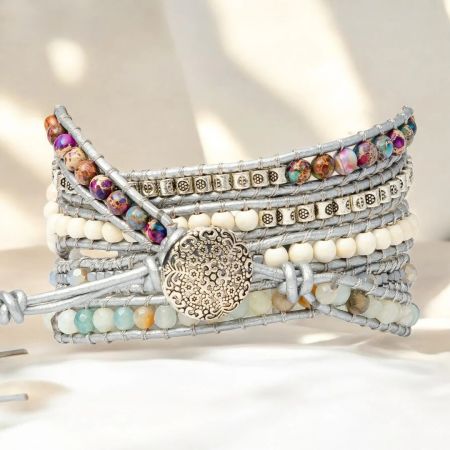 Natural Jasper & Amazonite Apple Watch Band