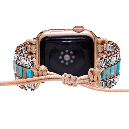 Handmade Shoushan Stone Boho Stylish iWatch Strap for Apple Watch Series 8, 7, 6, 5 (38/41/42/45/49mm Bands)