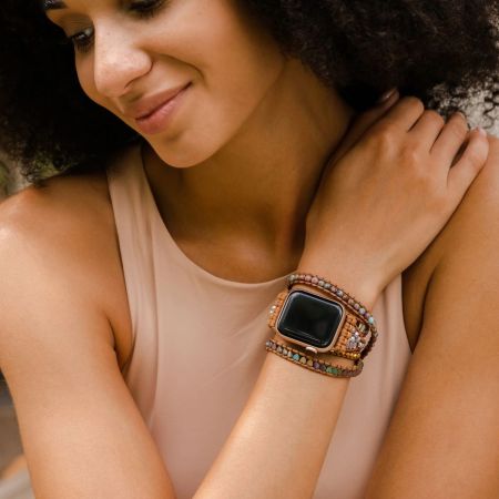 Intense Love Protection Apple Watch Strap – Handmade Jasper Stone Band