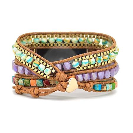 Boho Emperor Apple Watch Strap – Jasper & Agate Healing Crystal Band
