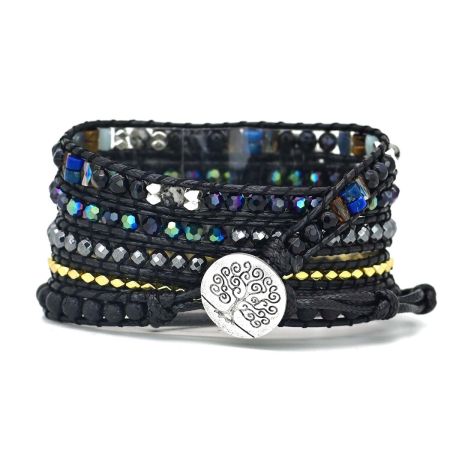 Nightfall Bohemian Wrapsody Bracelet Band for Apple Watch – Handmade Natural Stone Wrap