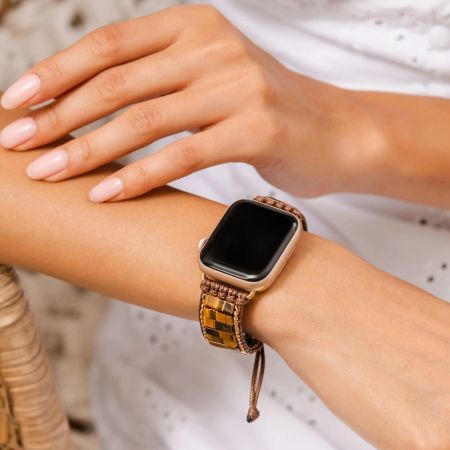 Natural Tiger Eye Apple Watch Band