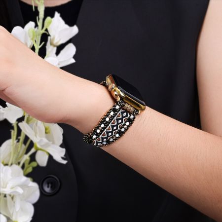 Free Spirit Tribal Apple Watch Band – Handmade Stretch Woven Nylon Strap (38–49mm)