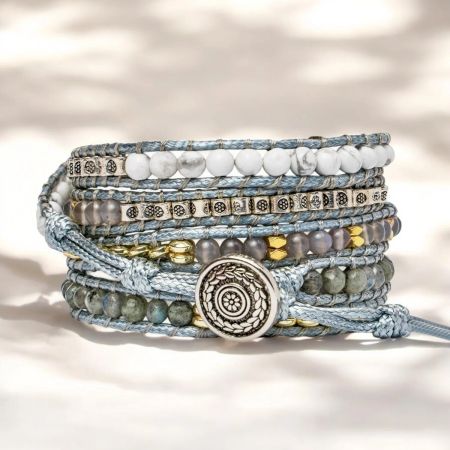 Rose Quartz Loving Wrap Bracelet – Handmade Heart Chakra Healing Crystal Jewelry