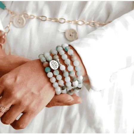 108 Natural Matte Amazonite Mala Prayer Beads