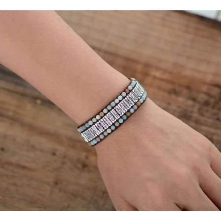 Amazonite Bohemian Bracelet – Vegan Cord