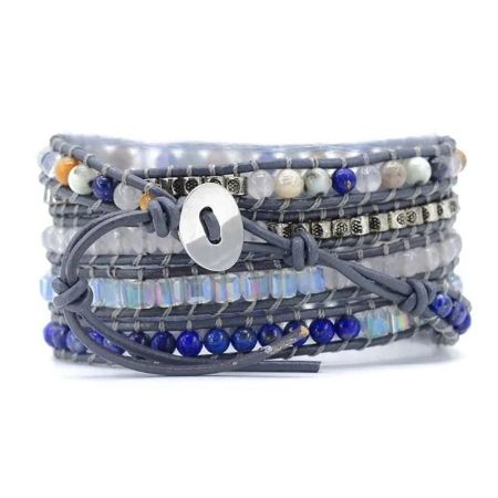 Lapis Lazuli & Jasper 5-Layer Healing Wrap Bracelet