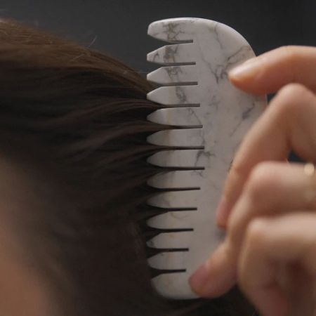 Natural White Howlite Scalp Comb & Gua Sha Tool | Calming Head Massager