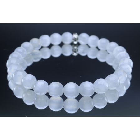 Selenite Bracelet (6mm Beads)/Spiritual, Cleansing, Soothing, Positivity