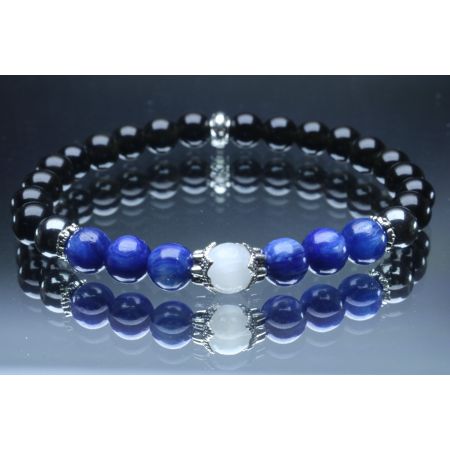 Kyanite, Selenite, Hematite & Black Tourmaline Bracelet (6mm Beads)