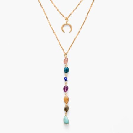 Rain 7 Chakra Heart Gold Chain Necklace