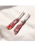 Antique Red Regalite Hook Earrings