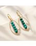 Gold Oval Turquoise Earrings