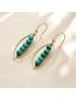 Gold Oval Turquoise Earrings
