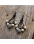 Pearls & Labradorite Leather Earrings