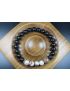 Strength Matte Black Onyx and Rare Wooden Opal Bracelet - Man Jewelry - Stretch Bracelet - Men Bead Bracelet - Heal Bracelet - 8mm beads