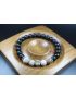 Strength Matte Black Onyx and Rare Wooden Opal Bracelet - Man Jewelry - Stretch Bracelet - Men Bead Bracelet - Heal Bracelet - 8mm beads
