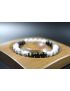 8mm beads-Howlite and Black Obsidian Bracelet - Stretch Bracelet - Gemstone Bracelet - Healing Bracelet