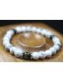  Howlite and Black Obsidian Bracelet - Stretch Bracelet - 8mm beads-Gemstone Bracelet - Healing Bracelet 