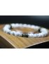  Howlite and Black Obsidian Bracelet - Stretch Bracelet - 8mm beads-Gemstone Bracelet - Healing Bracelet 