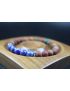 Matte Picasso and Lapis Lazuli Bracelet - Man Jewelry-Stretch Bracelet-Man Bead Bracelet - Heal Bracelet- Matte Picasso Bracelet 